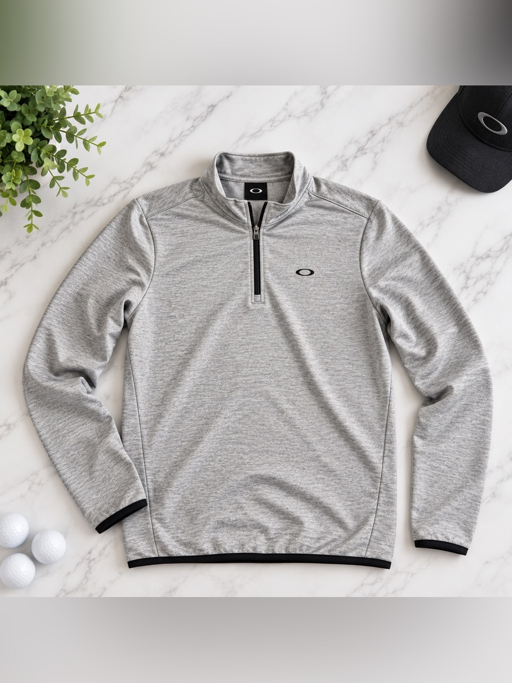 Oakley Premium 1/4 Zip Pullover Men’s XL Heather Gray Golf Activewear